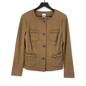 CABI Penny Blazer Tan Herringbone M